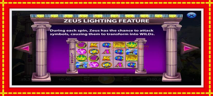 Slot machine King of the God Zeus with access to free game online, picture 4