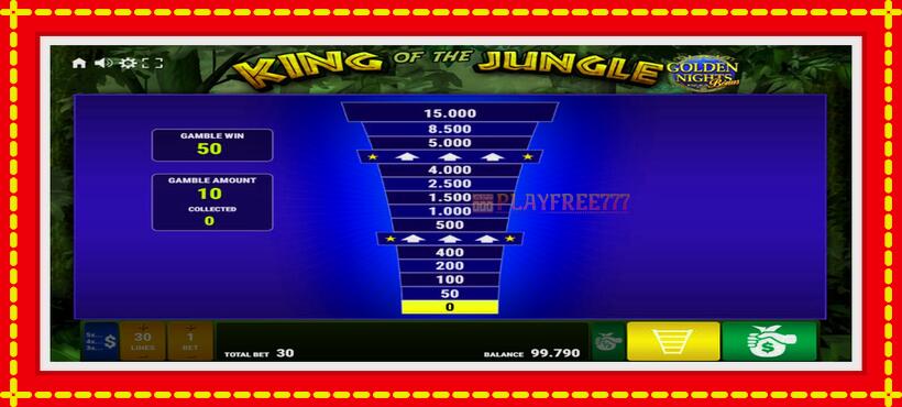 Slot machine King of the Jungle Golden Nights with access to free game online, picture 3