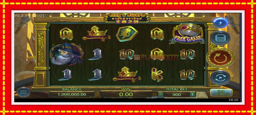 Slot machine Kings Sword with access to free game online, picture 2