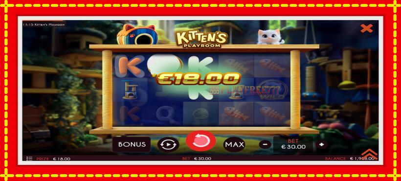 Slot machine Kittens Playroom with access to free game online, picture 3