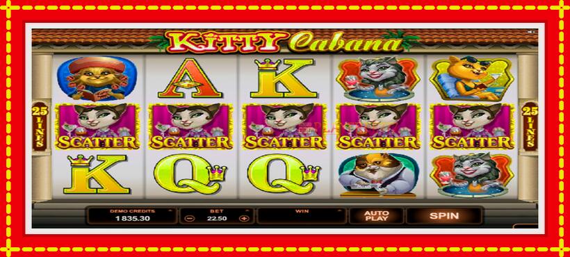 Slot machine Kitty Cabana with access to free game online, picture 1