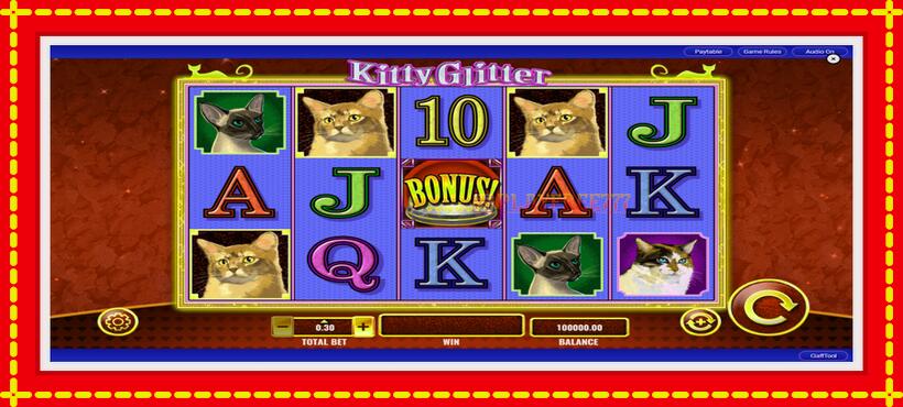 Slot machine Kitty Glitter with access to free game online, picture 2