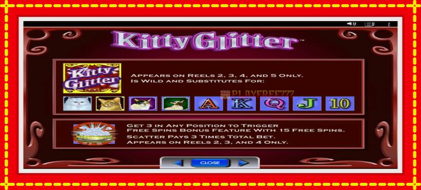 Slot machine Kitty Glitter with access to free game online, picture 5