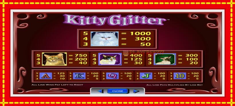 Slot machine Kitty Glitter with access to free game online, picture 6