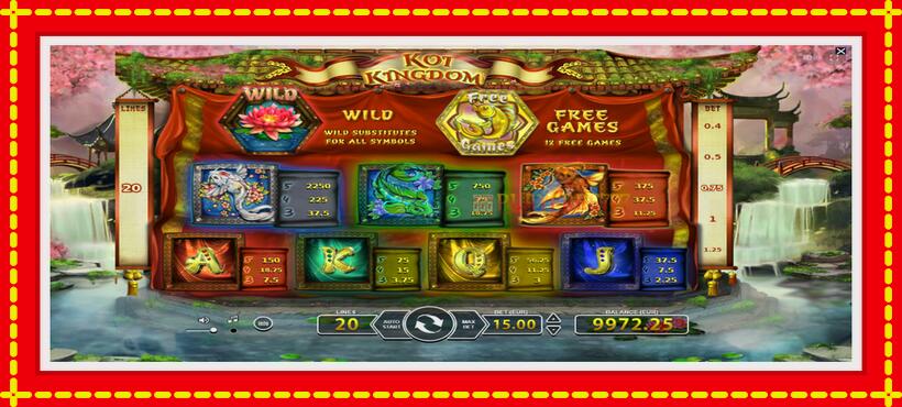 Slot machine Koi Kingdom with access to free game online, picture 5