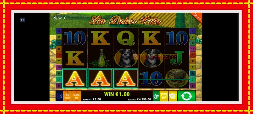 Slot machine La Dolce Vita with access to free game online, picture 2