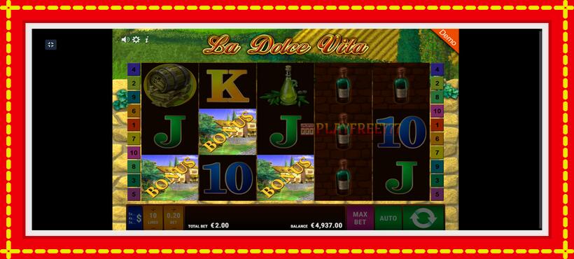 Slot machine La Dolce Vita with access to free game online, picture 3