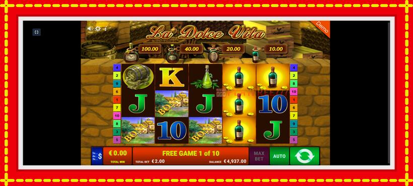 Slot machine La Dolce Vita with access to free game online, picture 4