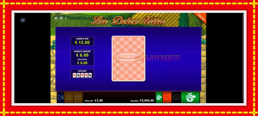 Slot machine La Dolce Vita with access to free game online, picture 5