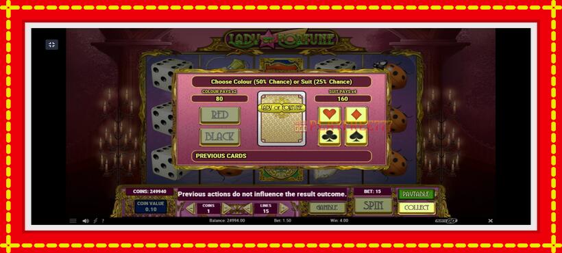 Slot machine Lady of Fortune with access to free game online, picture 4