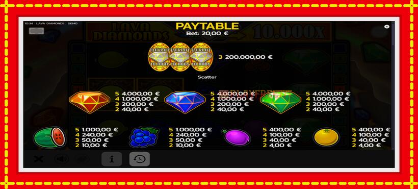 Slot machine Lava Diamonds with access to free game online, picture 5