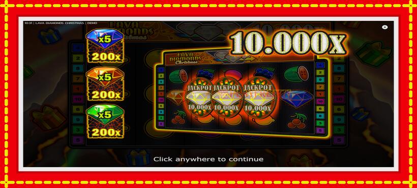 Slot machine Lava Diamonds Christmas with access to free game online, picture 1