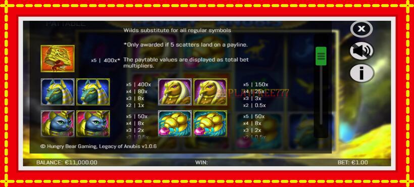 Slot machine Legacy of Anubis with access to free game online, picture 6