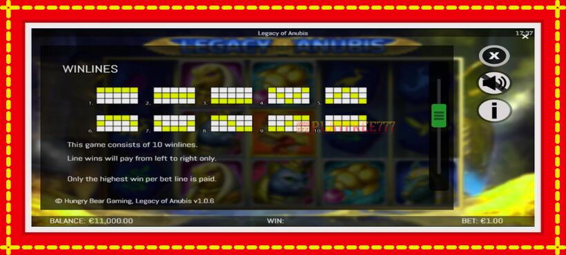 Slot machine Legacy of Anubis with access to free game online, picture 7