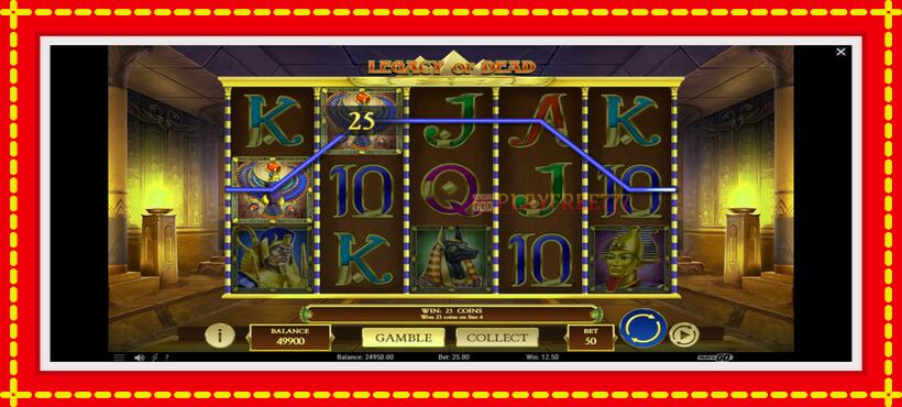 Slot machine Legacy Of Dead with access to free game online, picture 3