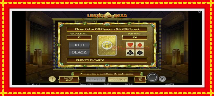 Slot machine Legacy Of Dead with access to free game online, picture 4