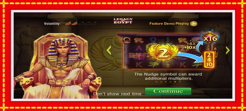 Slot machine Legacy of Egypt with access to free game online, picture 1