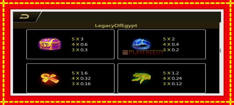 Slot machine Legacy of Egypt with access to free game online, picture 6