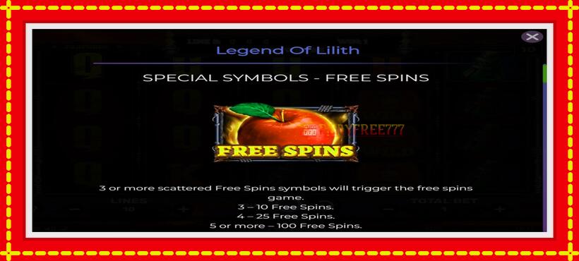 Slot machine Legend of Lilith with access to free game online, picture 4