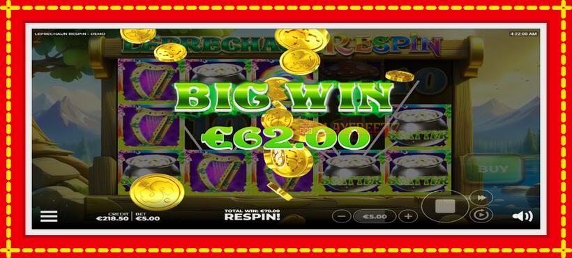 Slot machine Leprechaun Respin with access to free game online, picture 5