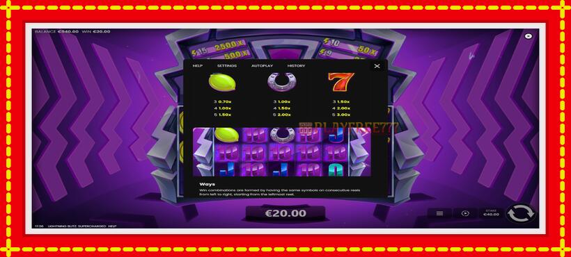 Slot machine Lightning Blitz Supercharged with access to free game online, picture 6