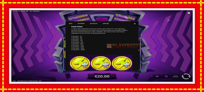 Slot machine Lightning Blitz Supercharged with access to free game online, picture 7