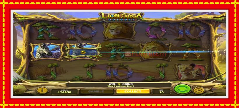 Slot machine Lion Saga Odyssey with access to free game online, picture 2