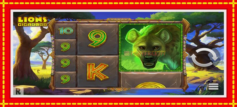 Slot machine Lions Gigablox with access to free game online, picture 2