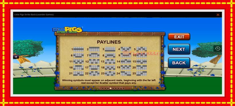 Slot machine Little Pigs Strike Back with access to free game online, picture 7