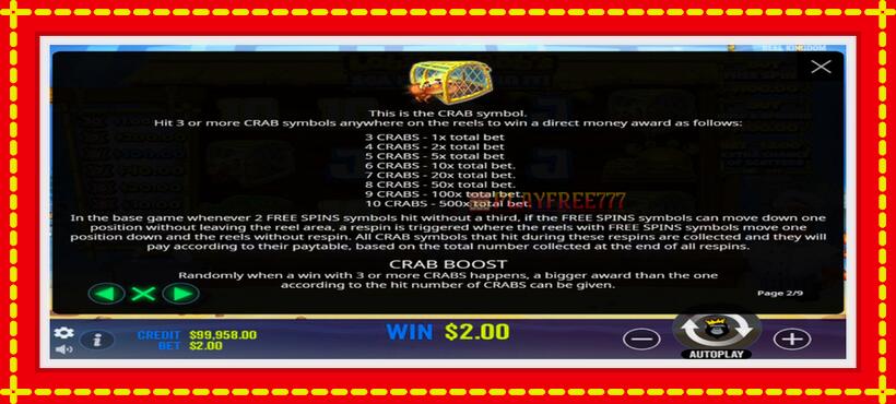 Slot machine Lobster Bobs Sea Food & Win It with access to free game online, picture 5