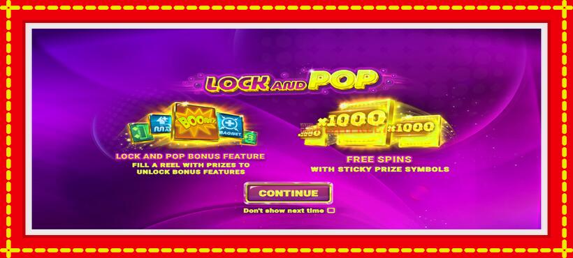 Slot machine Lock and Pop with access to free game online, picture 1