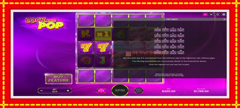 Slot machine Lock and Pop with access to free game online, picture 7