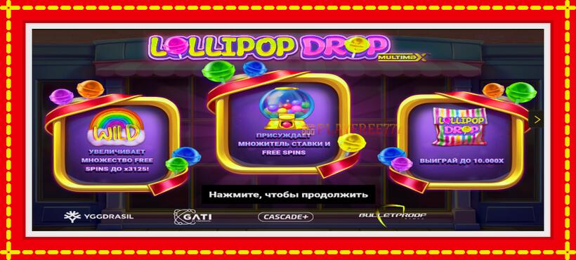 Slot machine Lollipop Drop MultiMax with access to free game online, picture 1