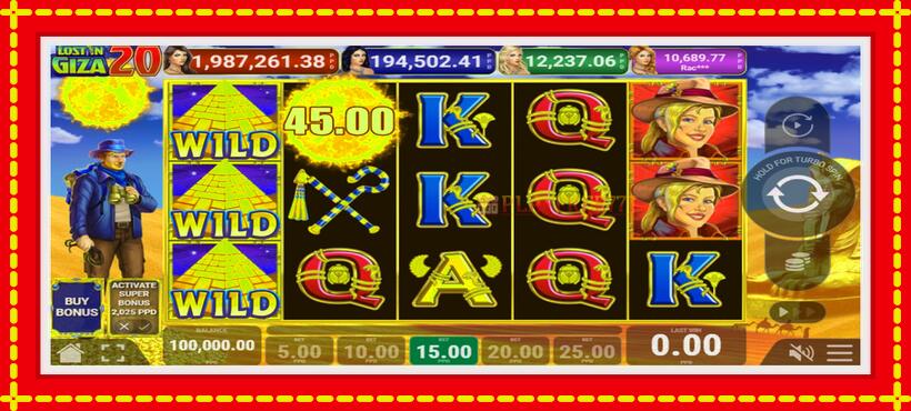 Slot machine Lost in Giza 20 with access to free game online, picture 1