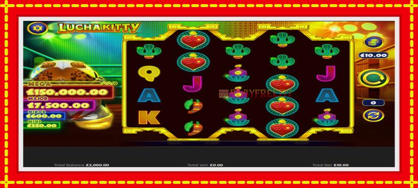 Slot machine Lucha Kitty with access to free game online, picture 1