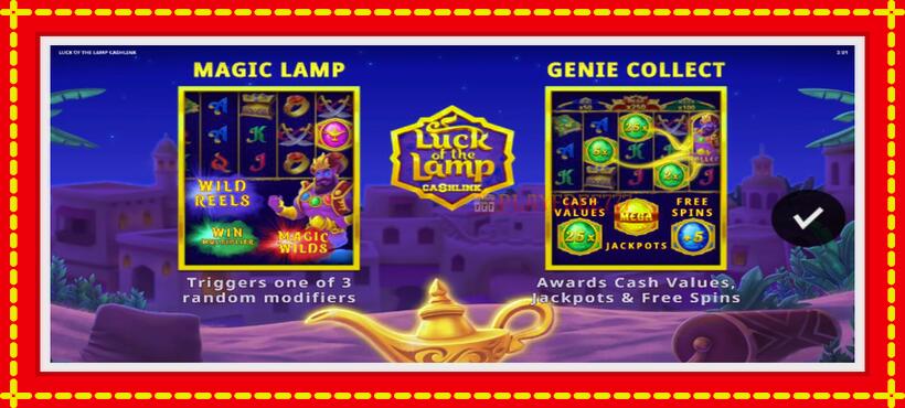 Slot machine Luck of the Lamp Cashlink with access to free game online, picture 1