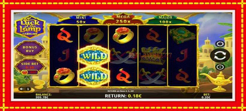 Slot machine Luck of the Lamp Cashlink with access to free game online, picture 3