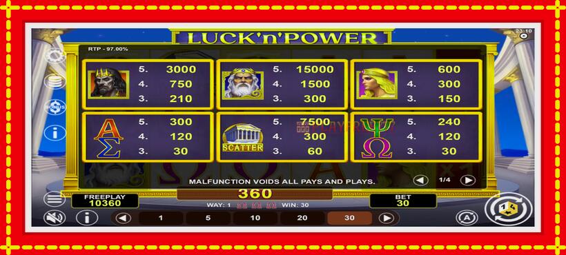 Slot machine LucknPower with access to free game online, picture 5