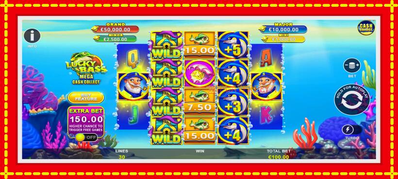 Slot machine Lucky Bass Mega Cash Collect with access to free game online, picture 2