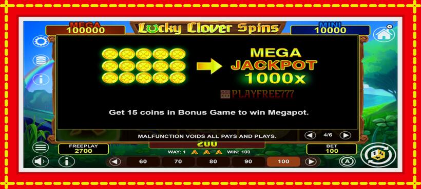 Slot machine Lucky Clover Spins with access to free game online, picture 7