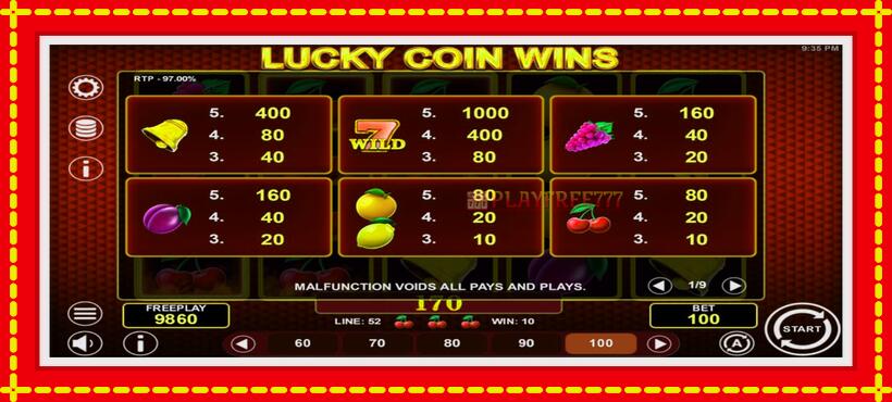 Slot machine Lucky Coin Wins with access to free game online, picture 4