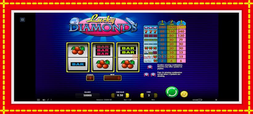 Slot machine Lucky Diamonds with access to free game online, picture 1