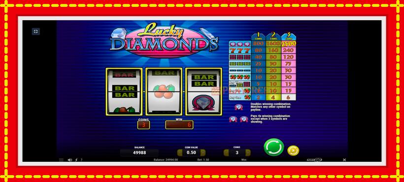 Slot machine Lucky Diamonds with access to free game online, picture 3