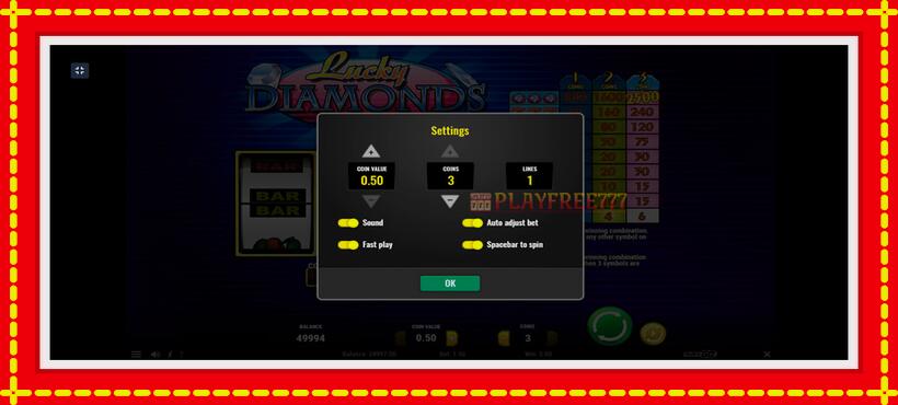 Slot machine Lucky Diamonds with access to free game online, picture 4