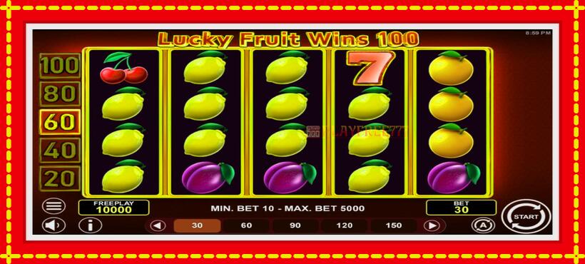 Slot machine Lucky Fruit Wins 100 with access to free game online, picture 1