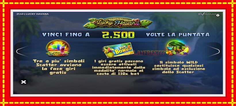 Slot machine Lucky Havana with access to free game online, picture 5