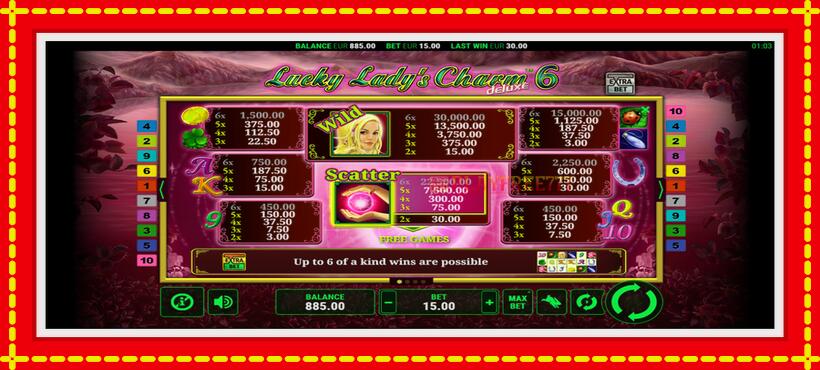 Slot machine Lucky Ladys Charm Deluxe 6 with access to free game online, picture 5