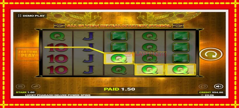 Slot machine Lucky Pharaoh Deluxe Fortune Play with access to free game online, picture 3