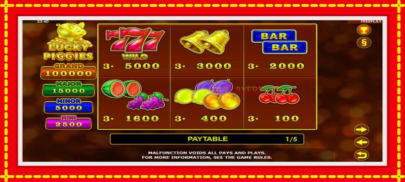 Slot machine Lucky Piggies with access to free game online, picture 5