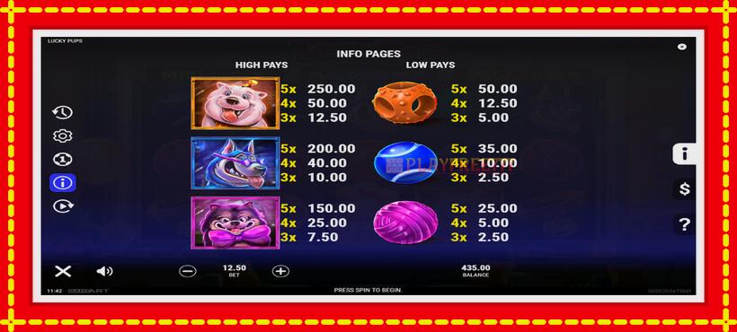 Slot machine Lucky Pups with access to free game online, picture 6